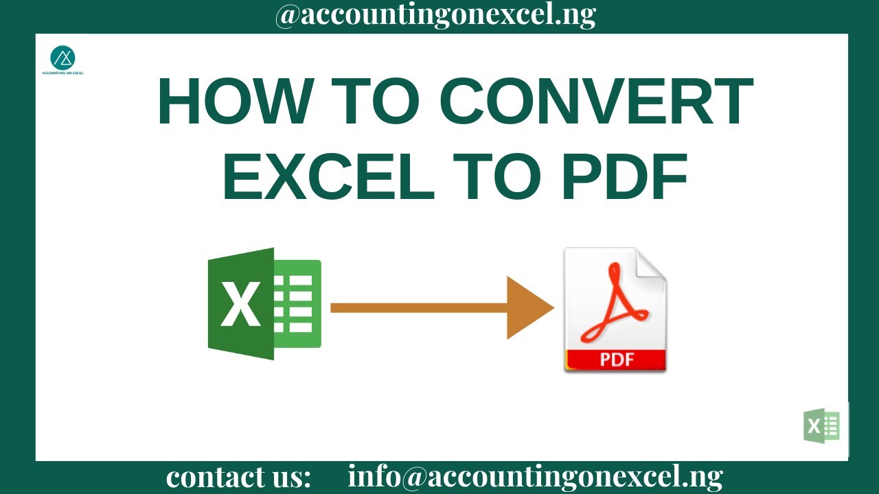 How To Convert Excel To PDF - YouTube