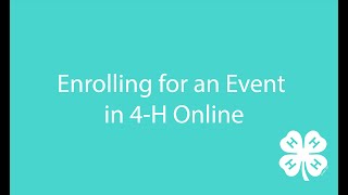 4-H Online Event Registration