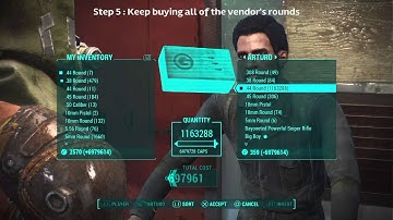 Fallout 4 - Vendor Exploit/Glitch - Unlimited Money, Bottle Caps, Ammo, Weapons, Armor, Items