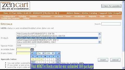 zencart admin specials 1