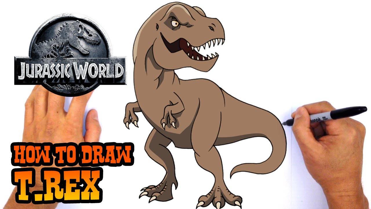 TRex Drawing Step By Step  Art Starts