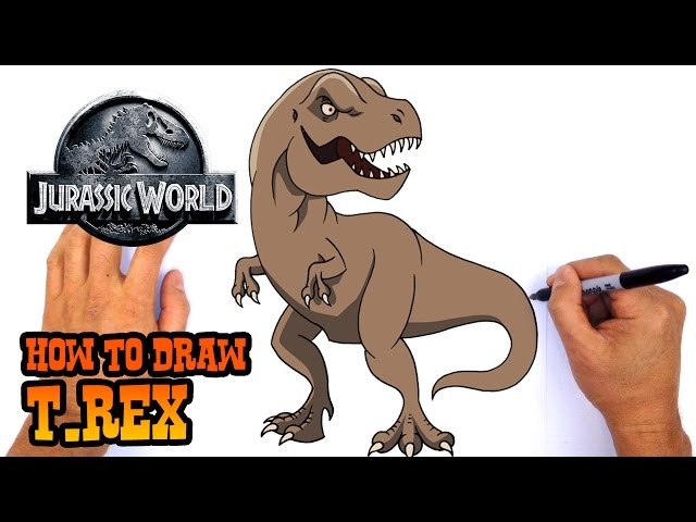 How to Draw Trex Tyrannosaurus Rex dinosaur from Jurassic World Dominion  Easy Step By Step 