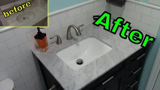 Bathroom remodel before and after time lapse