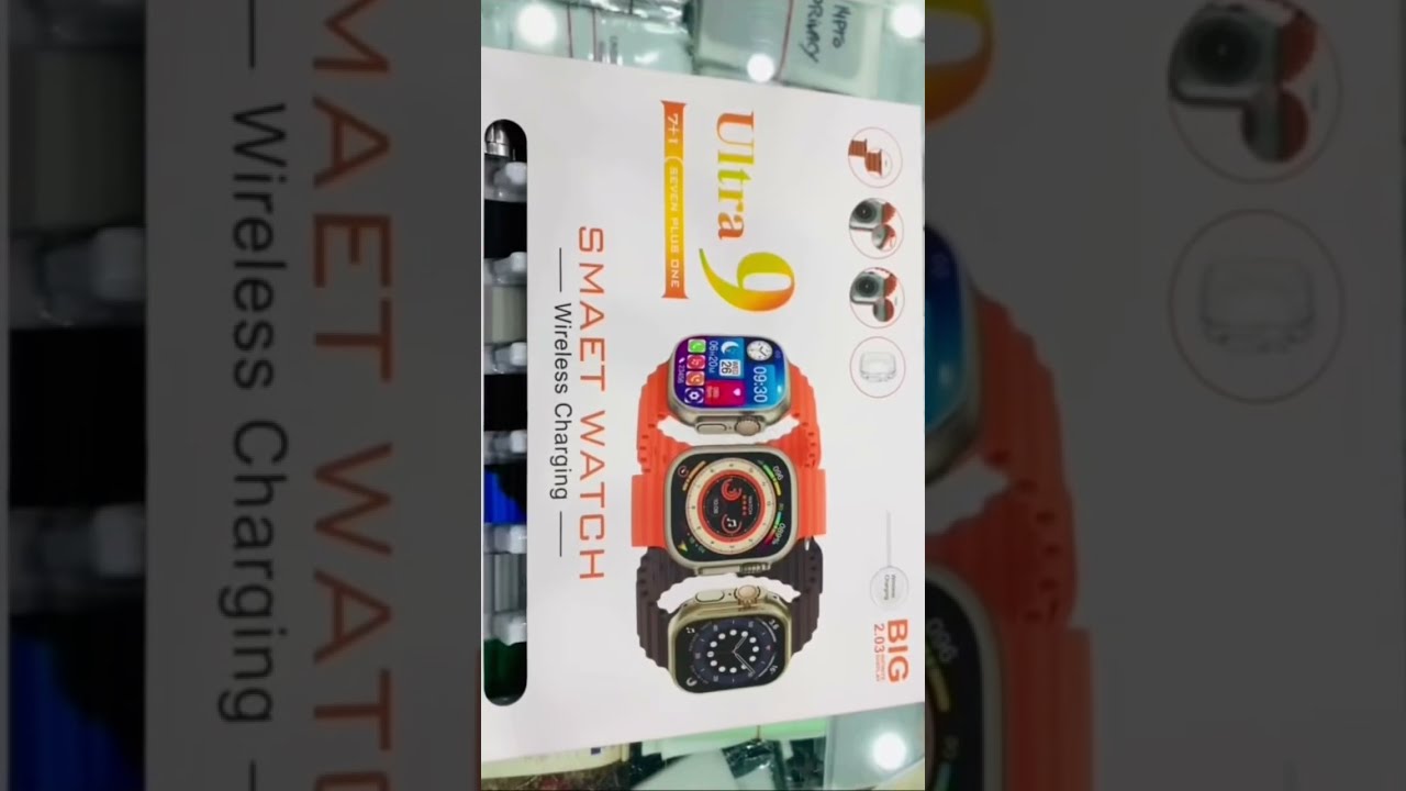 ULTRA 9 SMART WATCH 7 1 Straps Wireless CHARGING BIG 2 03 INFINITE DISPLAY2500 FNL 