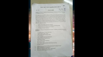 English  First Mid Term Exam class 8 2022