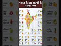भारत के 28 राज्यों के प्रमुख फल