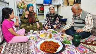 Old Way Of Cooking okra in The village Style | Traditional Azerbaijani food with okra