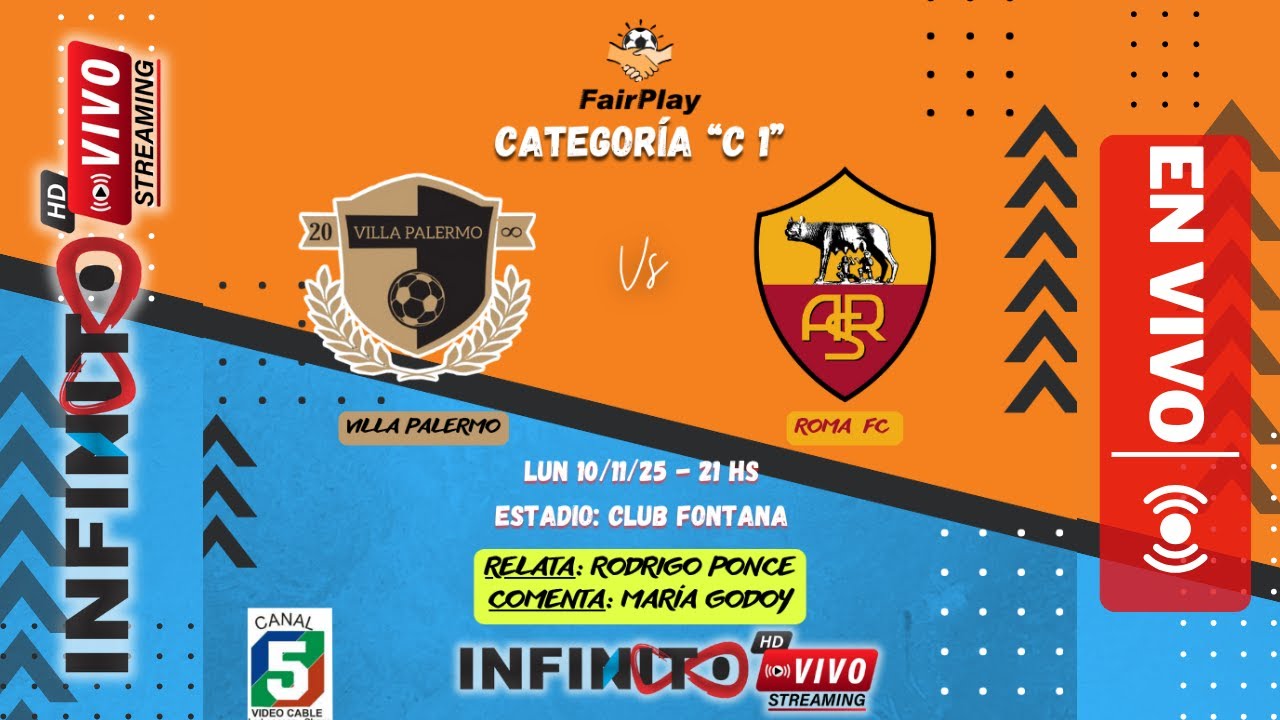 🔴EN VIVO🔴 Villa Palermo Vs Roma FC - Cat C1 - Torneo Fair Play - YouTube