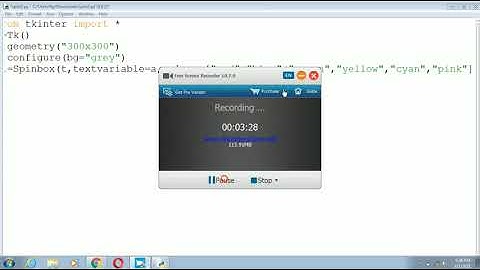 CONFIGURING BACKGROUND COLOR USING SPINBOX WIDGET