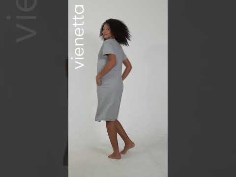 Купить Хлопковый халат на молнии с коротким рукавом VIENETTA 4081470495 в Украина в Lingerie.ua - Одяг для дому та відпочинку, Видео 1