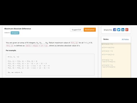 2.3 MAXIMUM ABSOLUTE DIFFERENCE(Arrays)-Interviewbit #arrays#programming