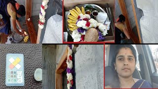 main door Pooja|| ಬಾಗಿಲಿನ ಕೆಳಗೆ ಯಾವ ವಸ್ತುಗಳು/  ನಮ್ಮನೆ ಮುಖ್ಯ ಬಾಗಿಲ ಪೂಜೆ/ 28 ವರ್ಷದ ಹಳೆಯ ಮೈಸೂರು silk