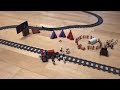Lego train crash. Animals ran away from the farm! Can the passenger train avoid a major accident