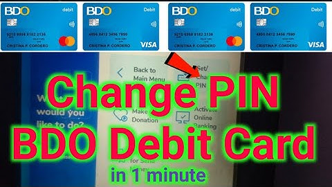 How to change password BDO Debit Card || how to change pin BDO debit card || paano magpalit ng pin