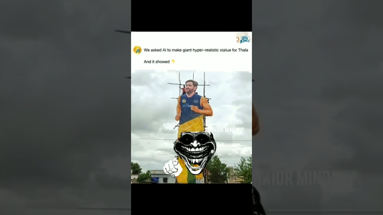 Csk fans asked AI to make giant hyperrealistic statue for thala 😎