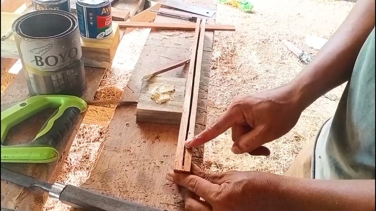 ternyata sangat mudah, proses pembuatan sarung golok/parang/peda