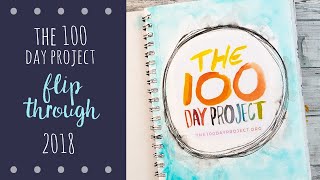 #the100dayproject - art journal flip through - 2018 edition