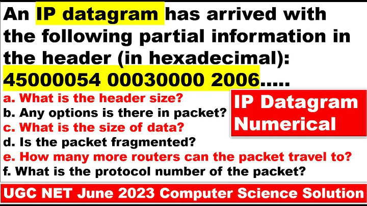 IP Datagram format  IPV4 Header Format Numerical | UGC NET June 2023 Computer Science ip datagram