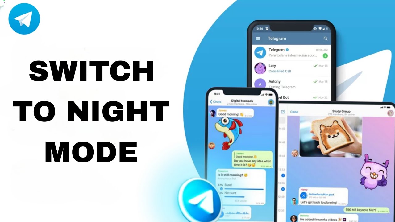Telegram Night Routine How To Switch To Night Mode On Telegram App - YouTube