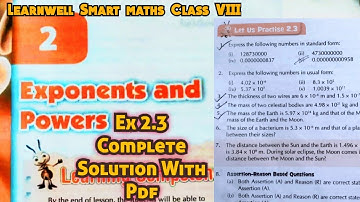 Learnwell smart Maths Class 8 Unit 2 Ex 2.3 Solutions | Class 8 learnwell maths Ex 2.3 Solution Pdf