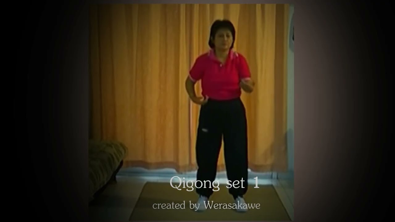 Qigong set 1 9 เสื้อแดงแนวนอน