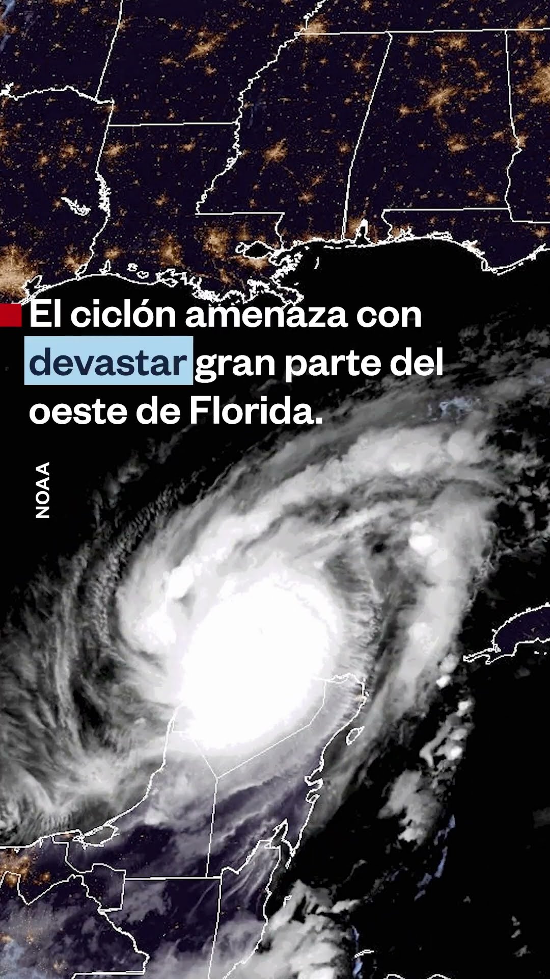 Así se ve el ojo del huracán Milton | Noticias Telemundo