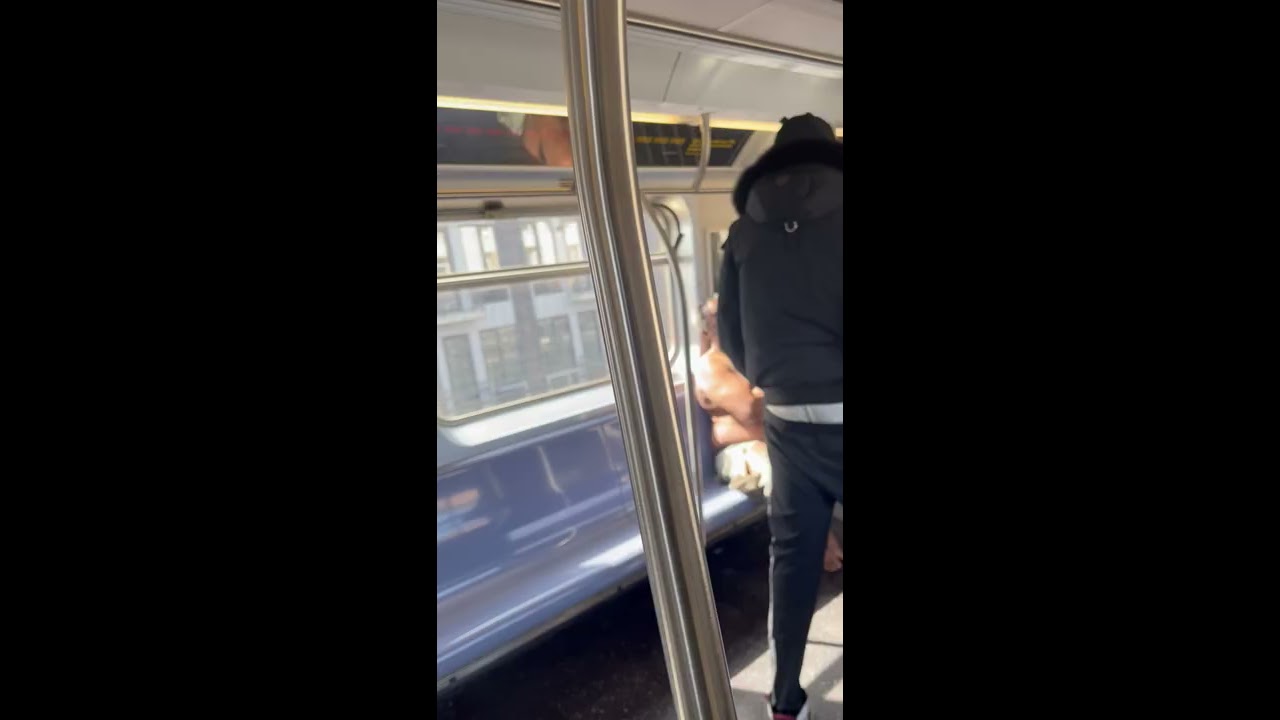 Homeless Man Fight Over Air Force 1 On NYC Train