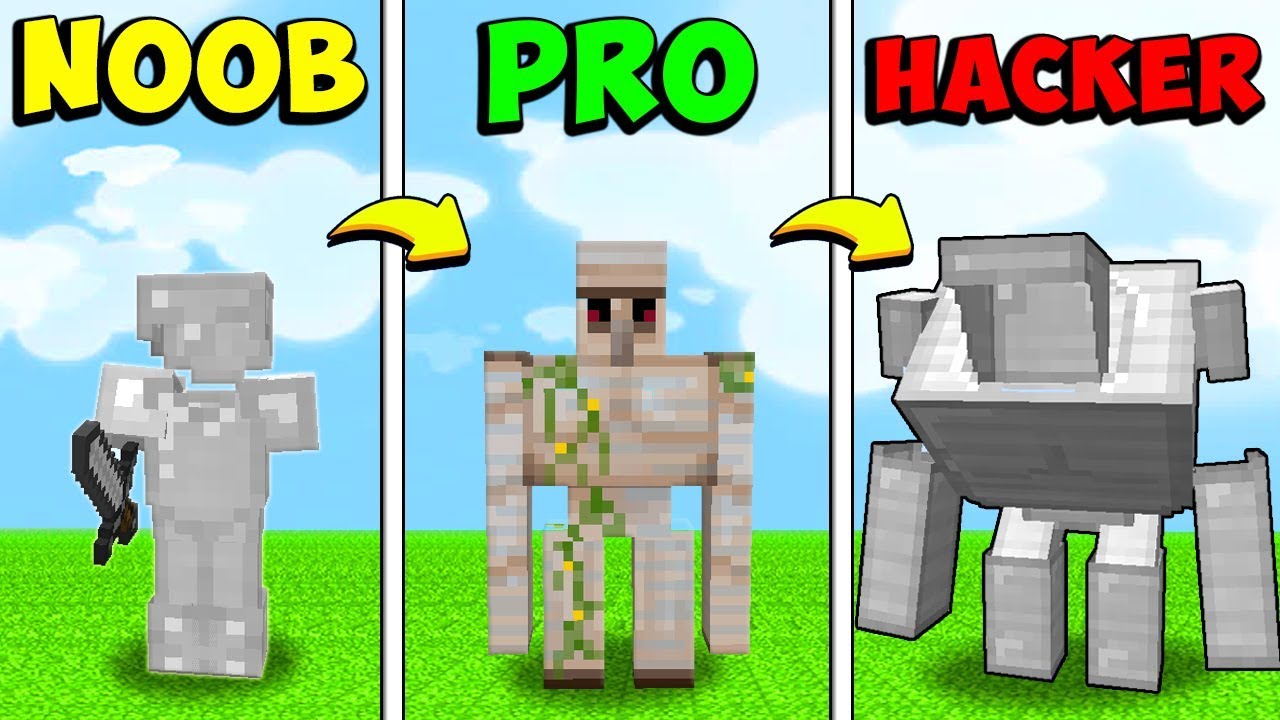 GOLEM NOOB vs PRO vs HACKER - Minecraft ITA - YouTube
