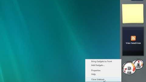 How to disable the sidebar to speed up Windows Vista