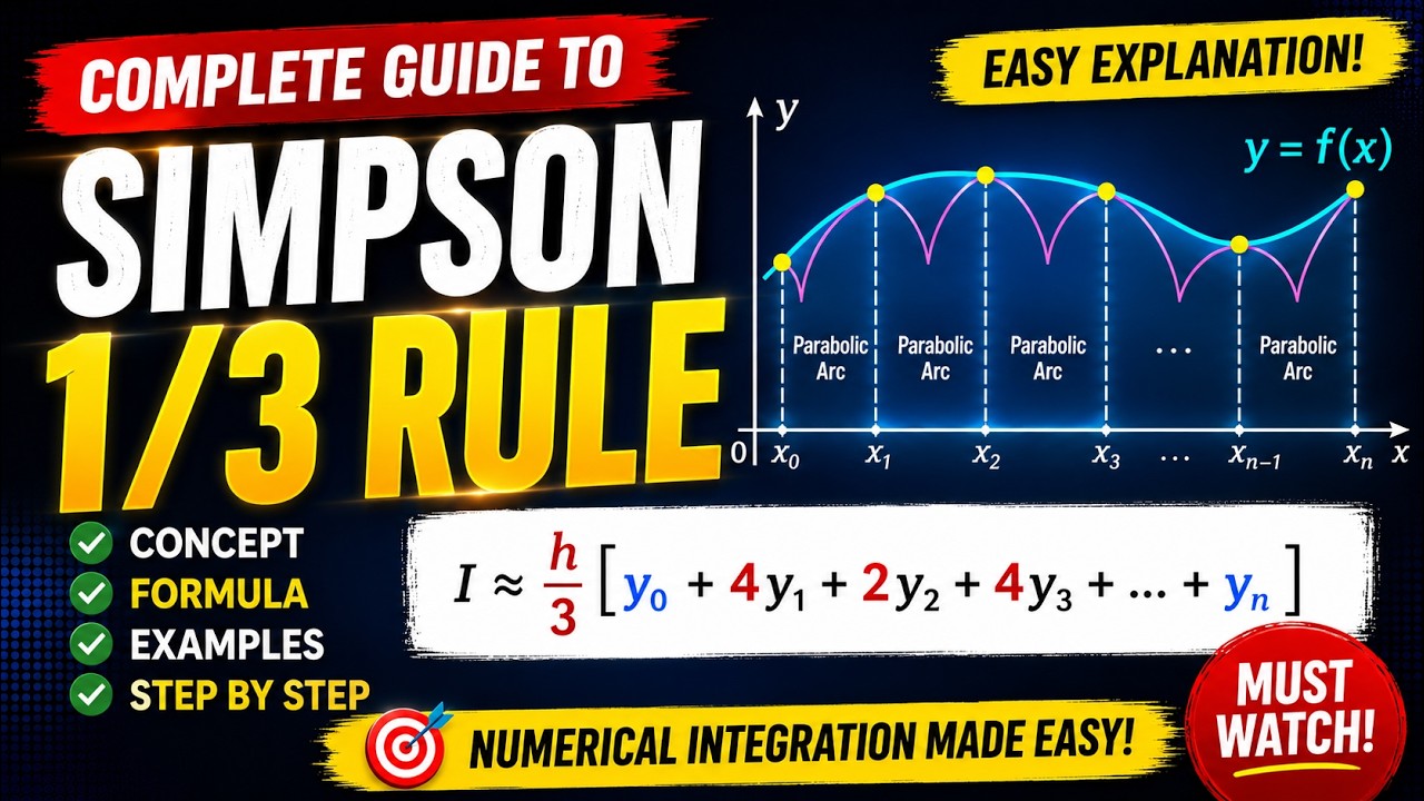 Simpson 1/3 Rule Explained | Numerical Integration Made Easy