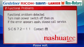 Reset error code SC 672-11 in Ricoh photocopy machine MP 2554, 3054 | How  to reset SC672-11?