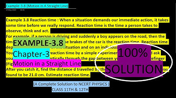 Example-3.8 # Chapter-3 Motion in a Straight Line @ NCERT Physics Class 11