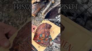 Camp Kitchen Ep. 6: Off-Grid Campfire Smoked Brisket 🏕️🥩 #shorts