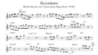 Recordame Michael Brecker solo transcription