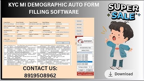 KYC MI Demographic Form Filling Auto Typer Software | Fast & Accurate Form Filling Automation Tool