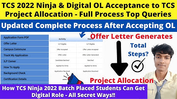 🔴TCS 2022 Batch Updated OL Acceptance to TCS Work Project Allocation Full Process in One Video