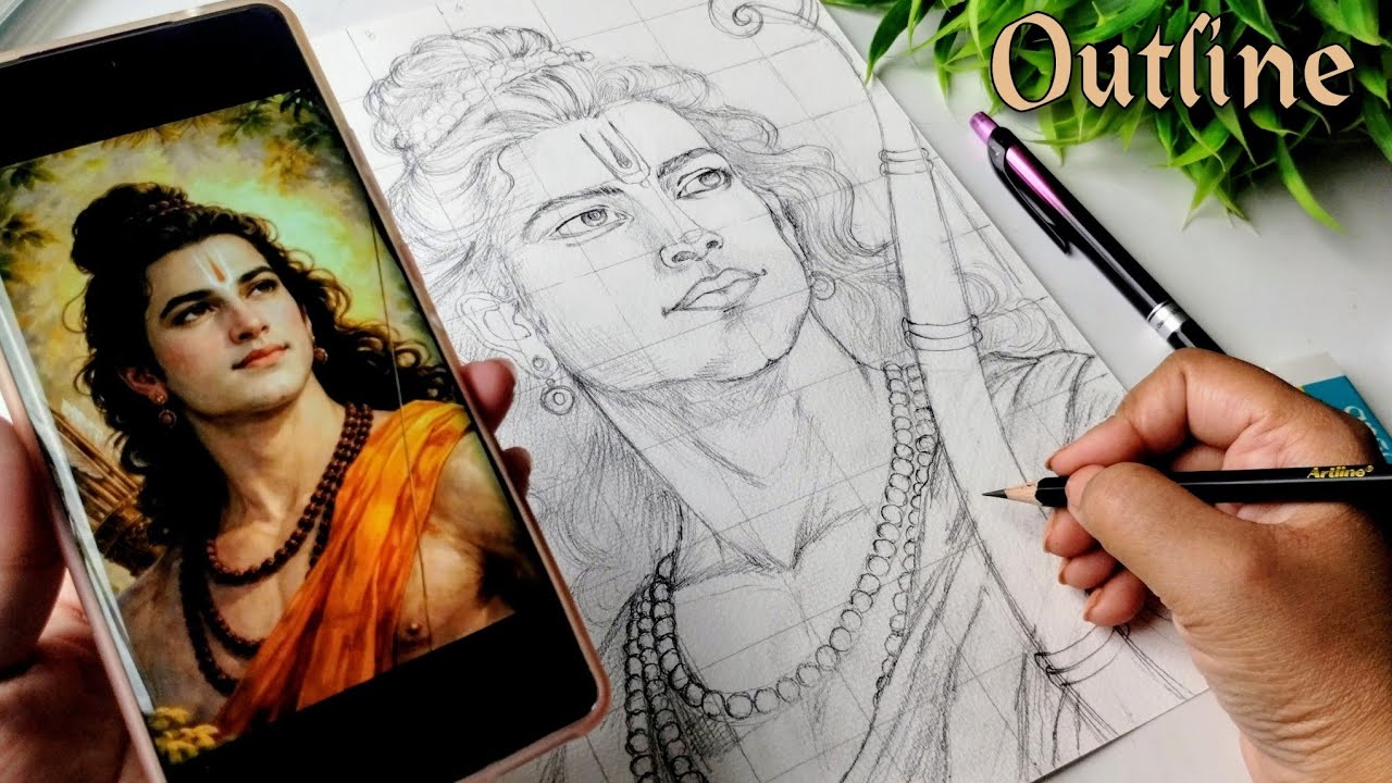 How to Draw Lord Rama | Oil Pastel Step by Step for Beginners | Ram ...