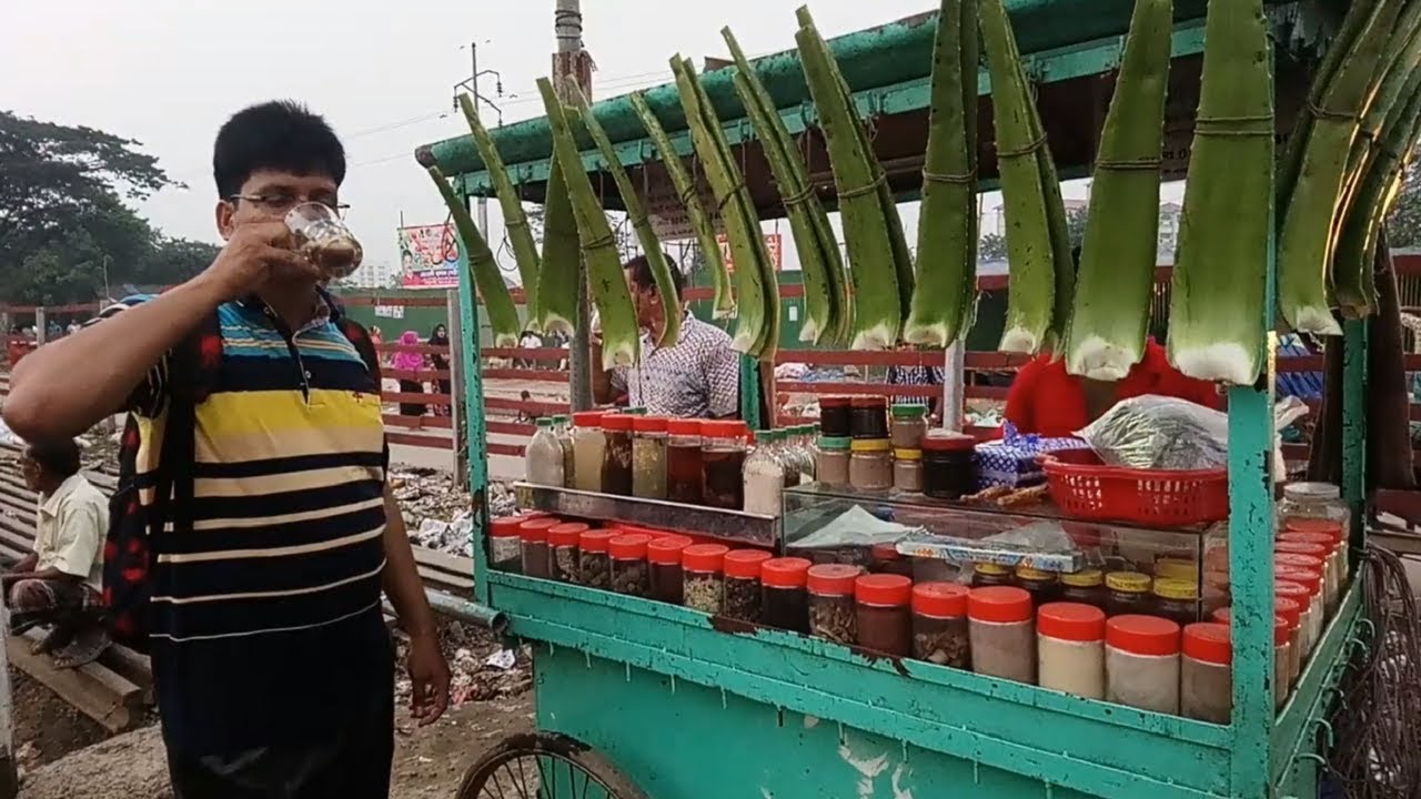 100% Healthy & Unique food Aloe vera juice full preparation @ Tk 30 Bengali Drinks aloe vera shorbat