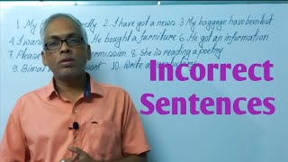 Incorrect Sentences : Part 1•• English Grammar •• Error Correction