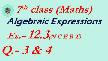 Class 7 Maths NCERT Exercise 12.3, Q.- 3 and 4, Algebraic Expressions