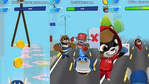 Talking Hank in SPECIAL EVENTS VERTIGO Swing on a crane 10 times.Talking Tom Hero Dash