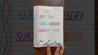 Class Nursery English Hindi maths unit test paper 2026 #ytshorts #nursery #test2026 #samplepaper