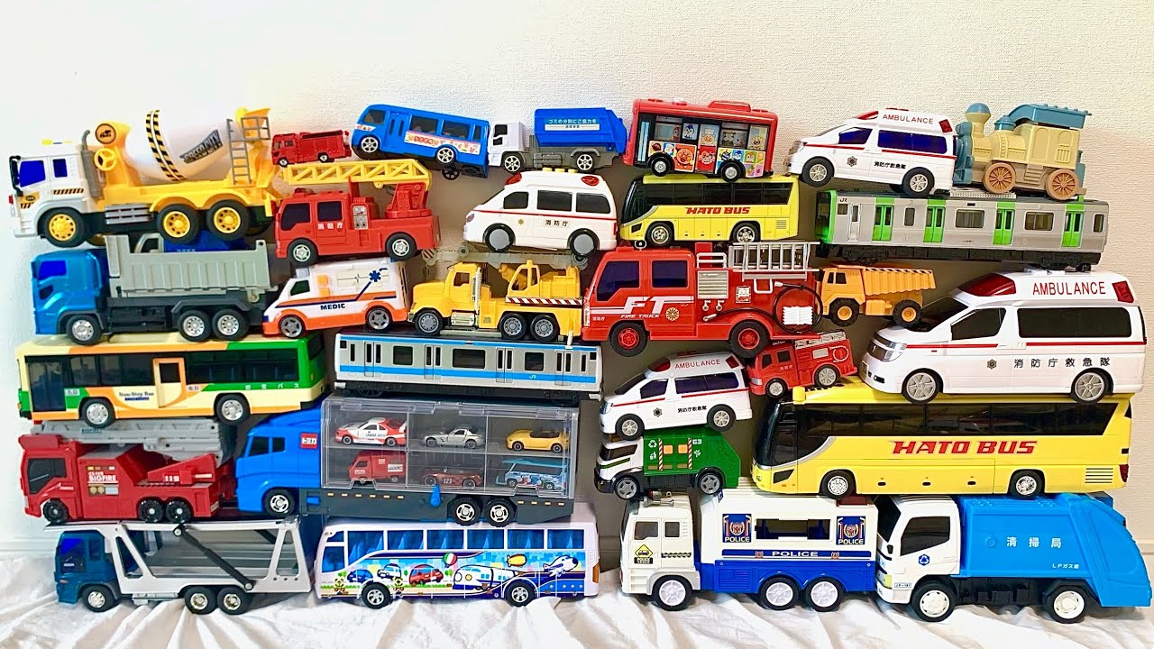 Lots of toy vehicles for work will appear! Ambulances and fire