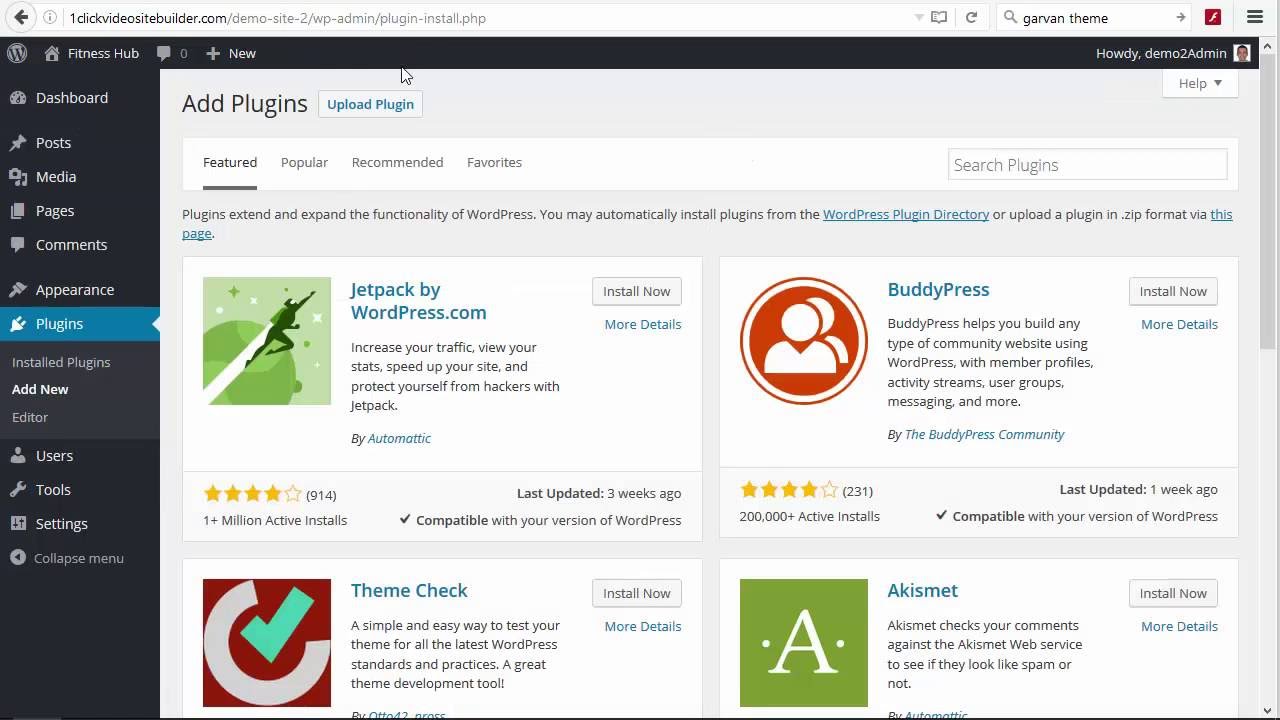 Demo: 1-Click Video Site Builder
