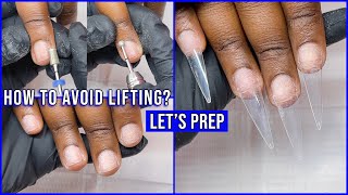 How To Prep Natural Nails | Acrylic or Gel Application |  No Lifting Acrylic Prep