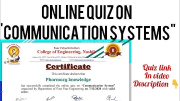 eQuiz on Communication systems with Certificate . Quiz link in video description 👇