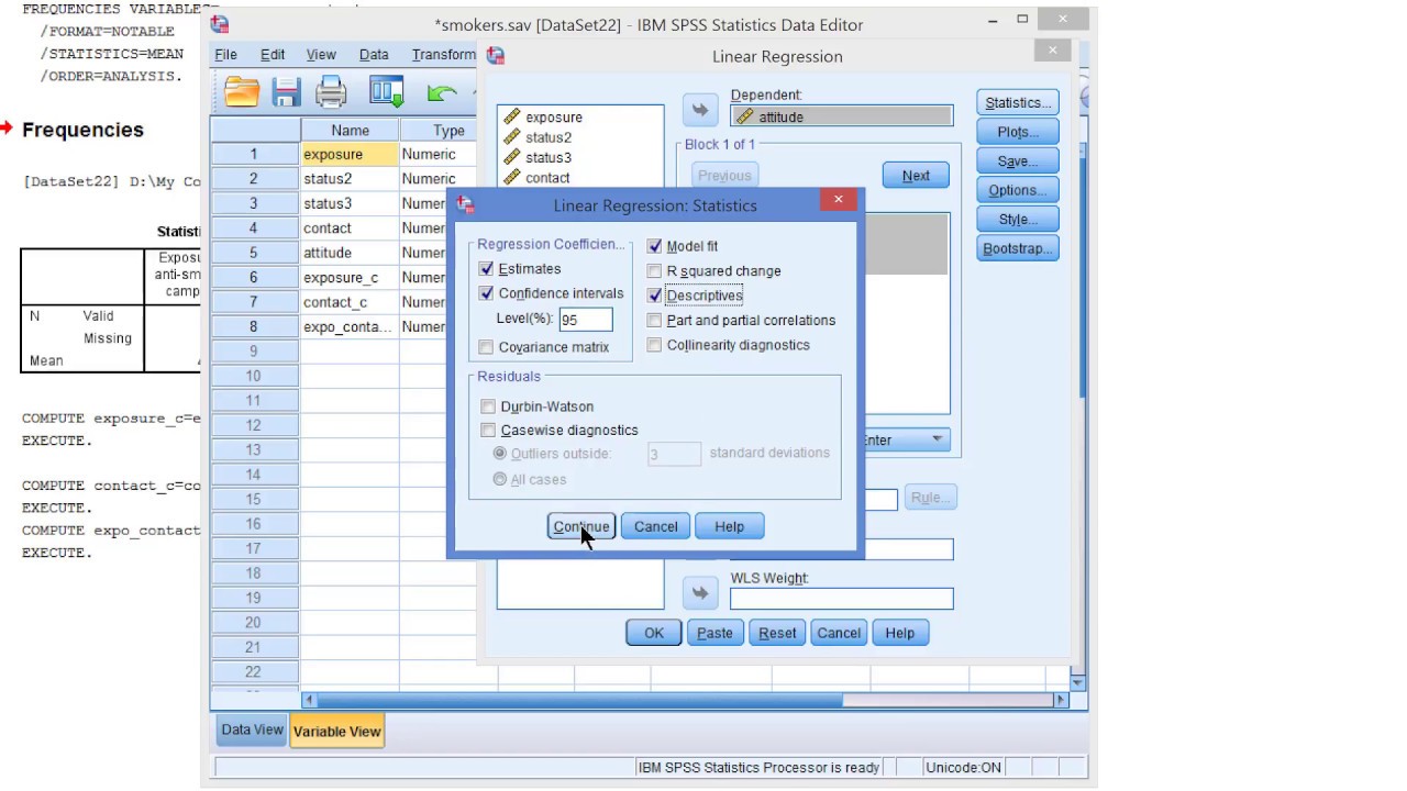 Mean Centering Variables In Spss Youtube