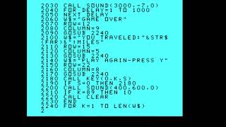TI99/4A Typed in game from the computer weekly magazine :- Forest Rally