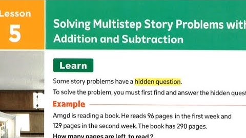 Grade 4 | Math | Unit 2 | Concept 1 - Lesson 5| first term 2024 | ( Solving Multistep Story Problem)