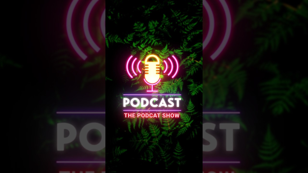 Neon podcast logo design animation |  Podcast neon sign 